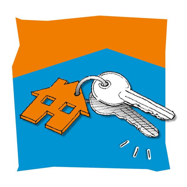 Schlüsselbund für Wohnung. Nach einer Mieterhöhung in Nürnberg oft unerschwinglich.
