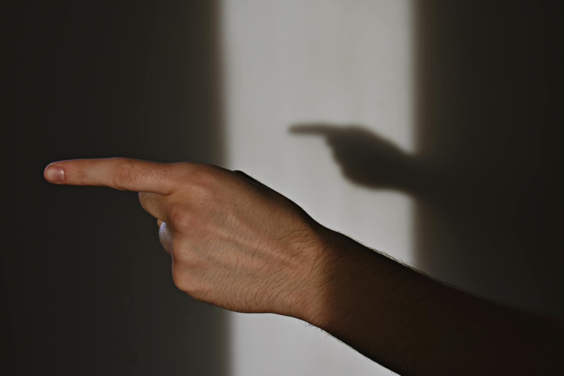Bei einer fristlosen Kündigung der Wohnung weist ein Vermieter mit dem Zeigefinger den Weg zur Tür, um von seinem Sonderkündigungsrecht Gebrauch zu machen.